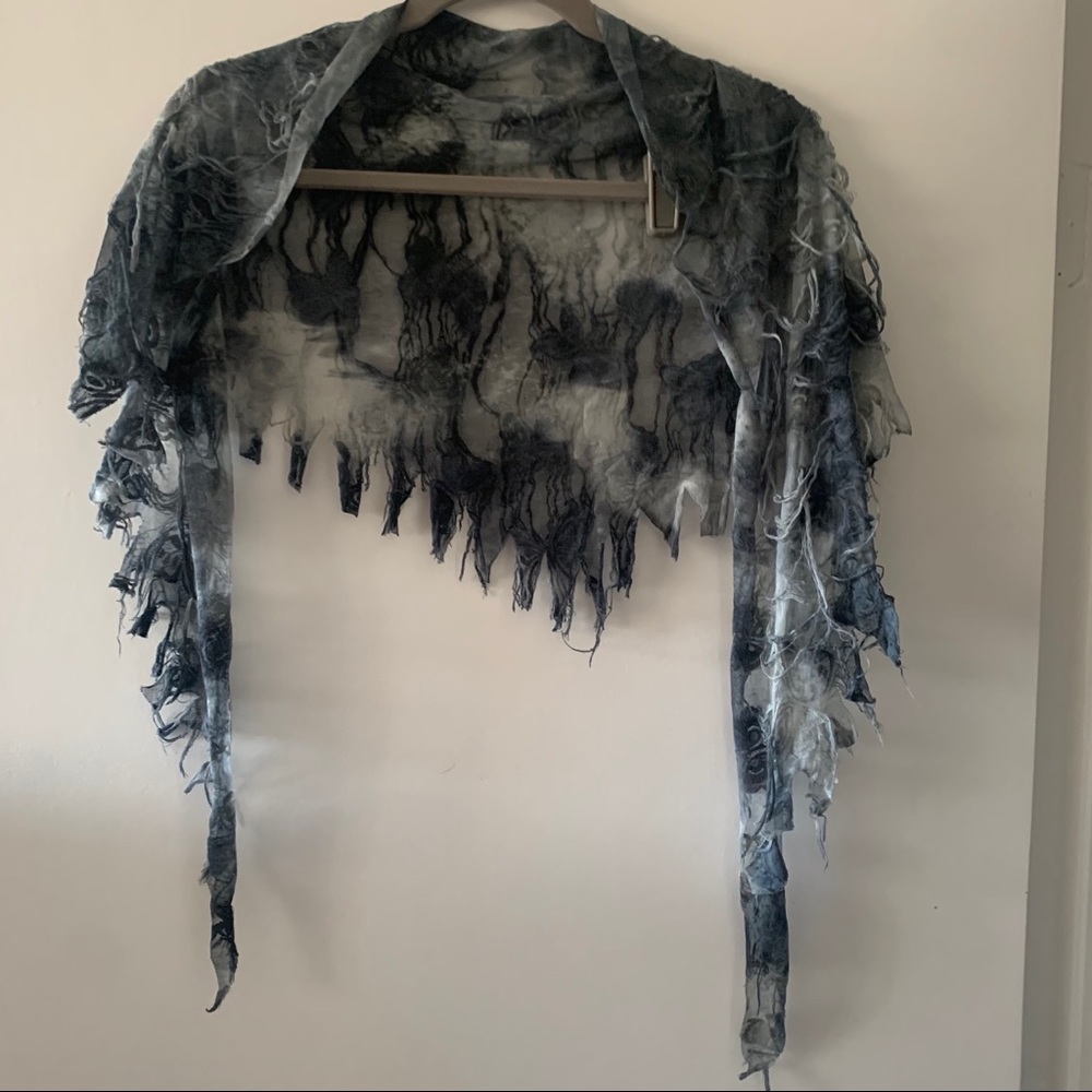 Differently blues and white butterfly scarf